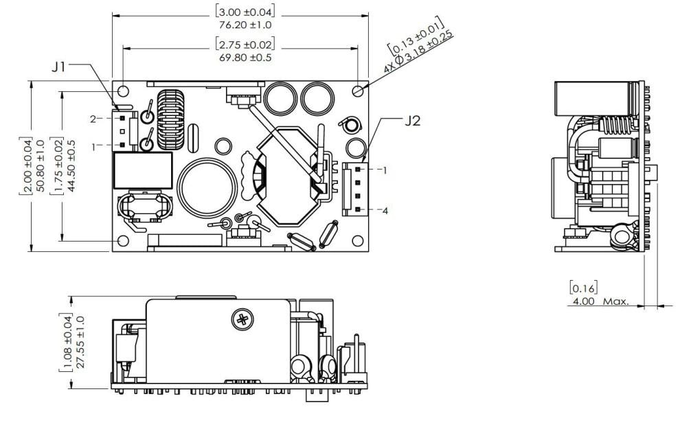 Mechanical Drawing - Advanced Energy / SL Power SLB65S Switching Power Supplies